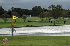 Wind can be quite the factor during Monday Qualifying. Here, Hole 5's attests to that.