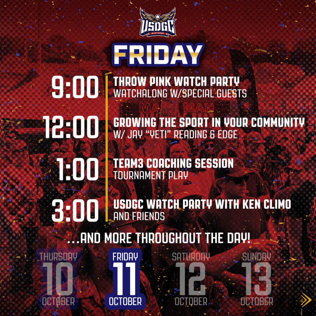 USDGC Fan Pavilion Friday Events
